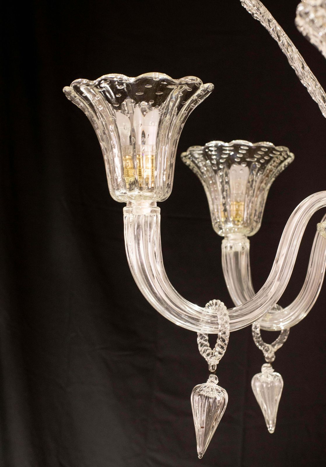 Lighting Extraordinary Art Decò Barovier E Toso Chandelier, Murano "Bubble" Glass, 1940s photo