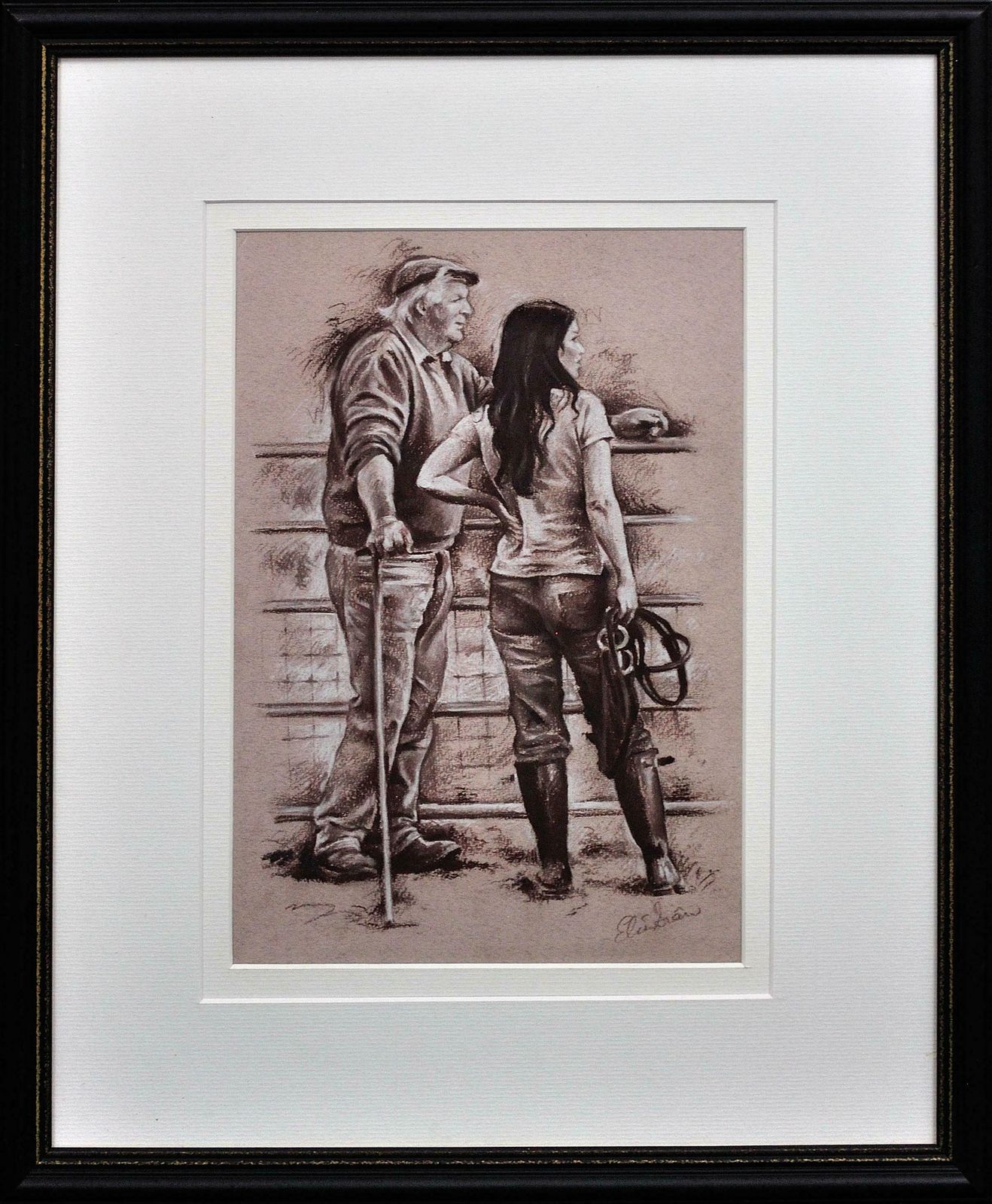 Elin Sian Blake Stable Friends. Welsh Farmer. Turning Horses. Camaraderie Across Generations