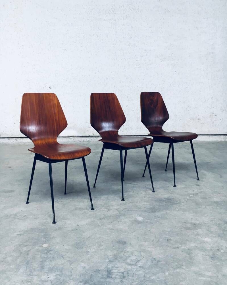 Midcentury Modern Design Plywood Side Chairs Attributed To Carlo Ratti For Legni Curvati, Italy 1950's photo buy