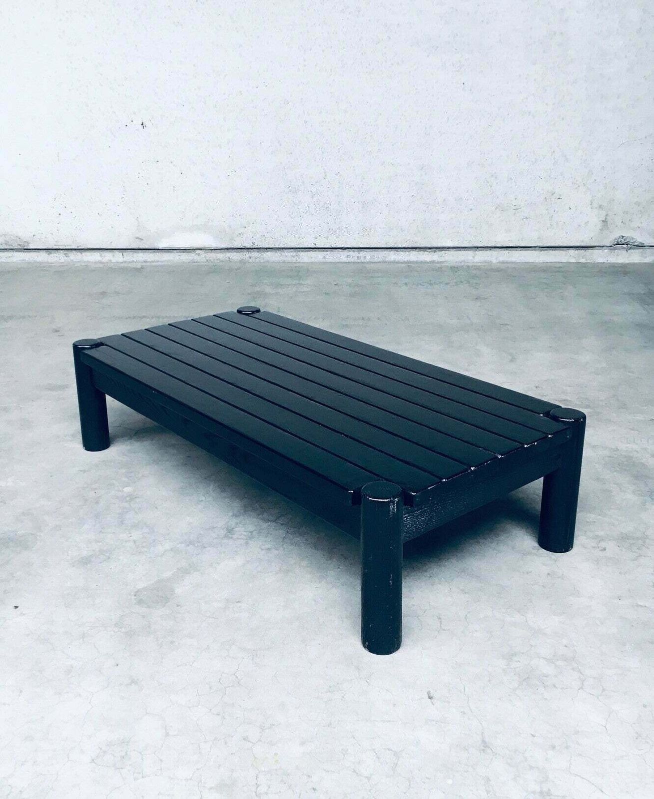 Brutalist Design Zwartgebeitst Eiken Salontafel, Nederland, Ca. Jaren 1960