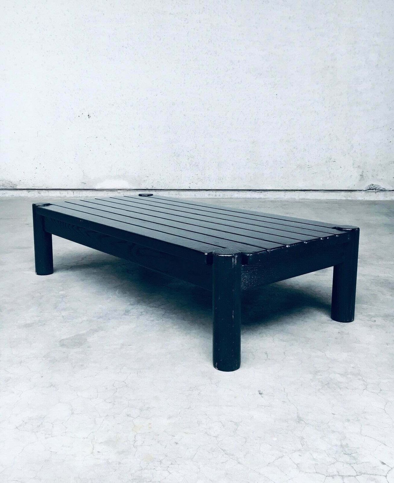 Brutalist Design Zwartgebeitst Eiken Salontafel, Nederland, Ca. Jaren 1960 photo buy