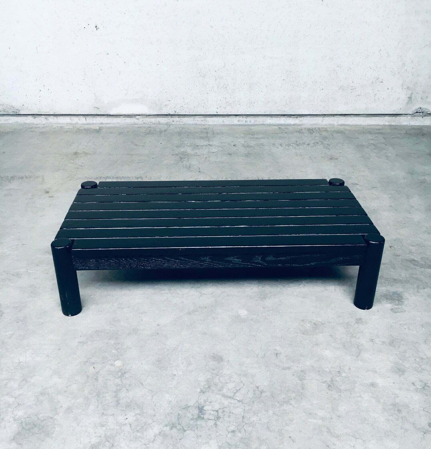 photo for sale Brutalist Design Zwartgebeitst Eiken Salontafel, Nederland, Ca. Jaren 1960
