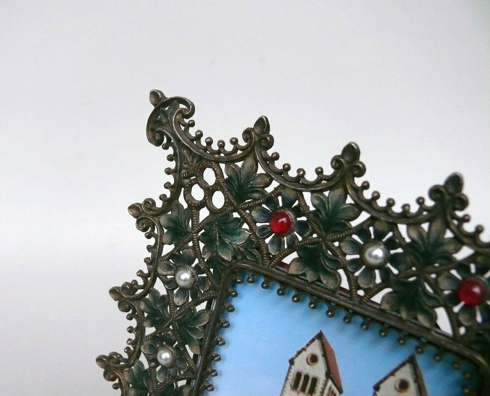 Art Nouveau Picture Frame, Italy, 1890s photo vintage