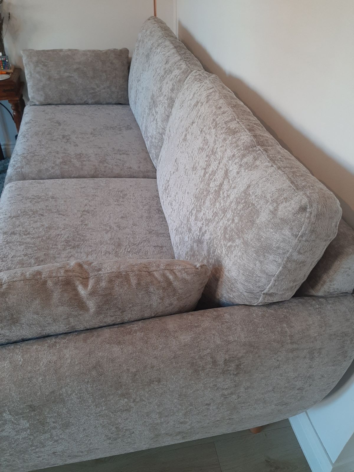 4 Seater Sofa In Antique Crushed Velvet photo furniture