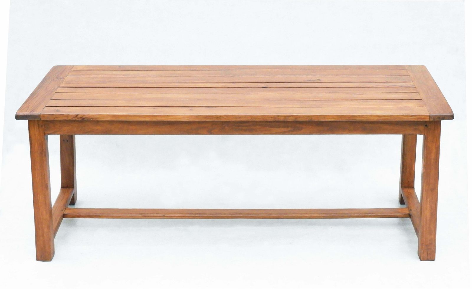 Vintage French Provincial Slatted Pine Outdoor Dining Tables (Seats 8) 2 Available photo vinterior