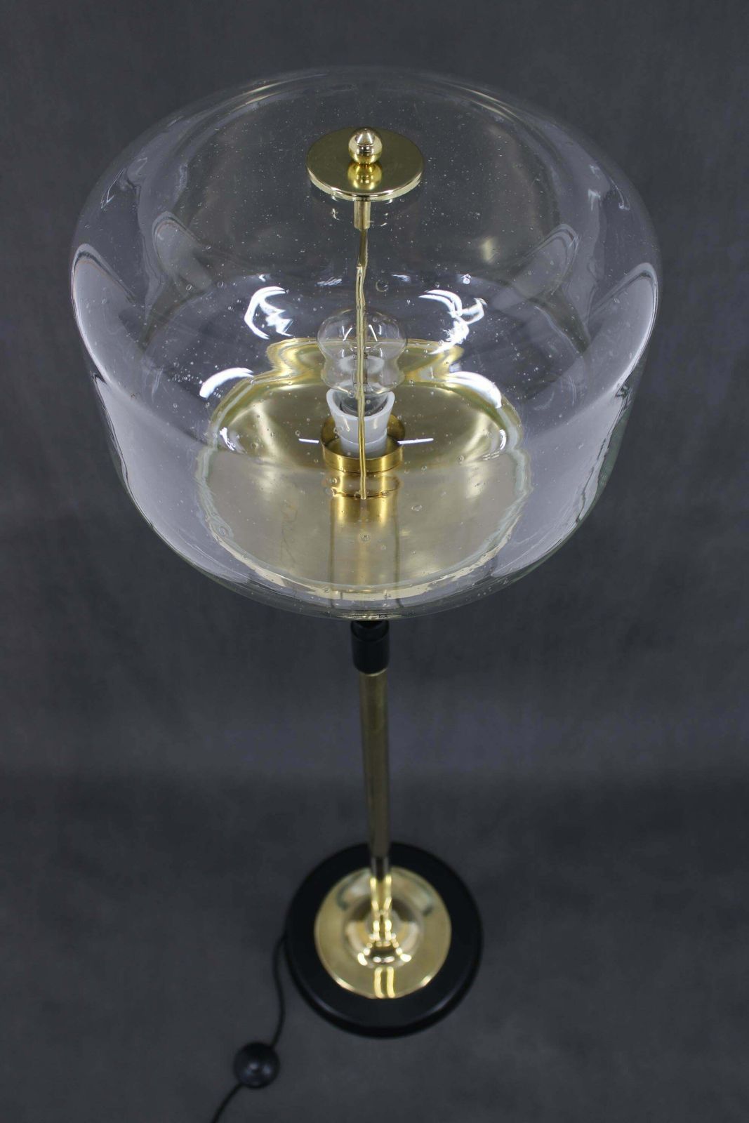 Lighting 1970s Pair Of Glass Brass Floor Lamps By Kamenicky Senov , Czechoslovakia photo