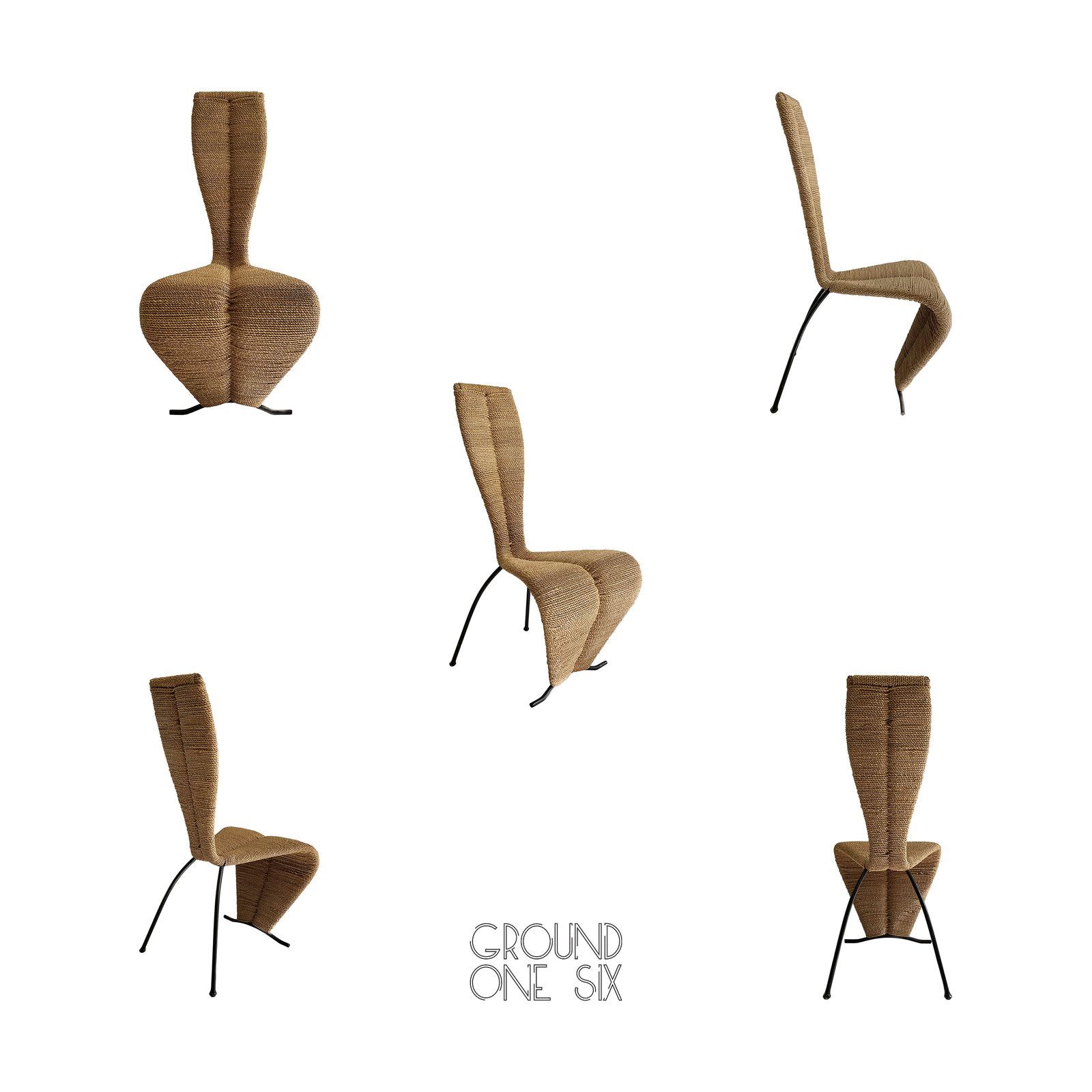 Furniture 1 X Tom Dixon After Postmodern 1980s Dining Side Rope Chair Desk photo