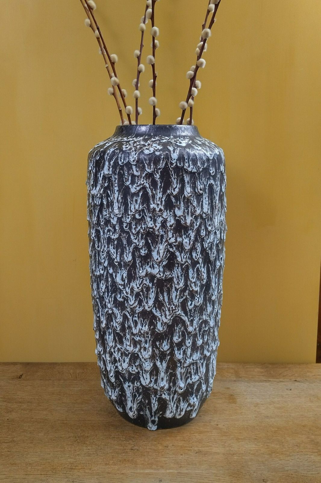 Huge Bronze Scheurich Fat Lava Floor Vase photo for sale