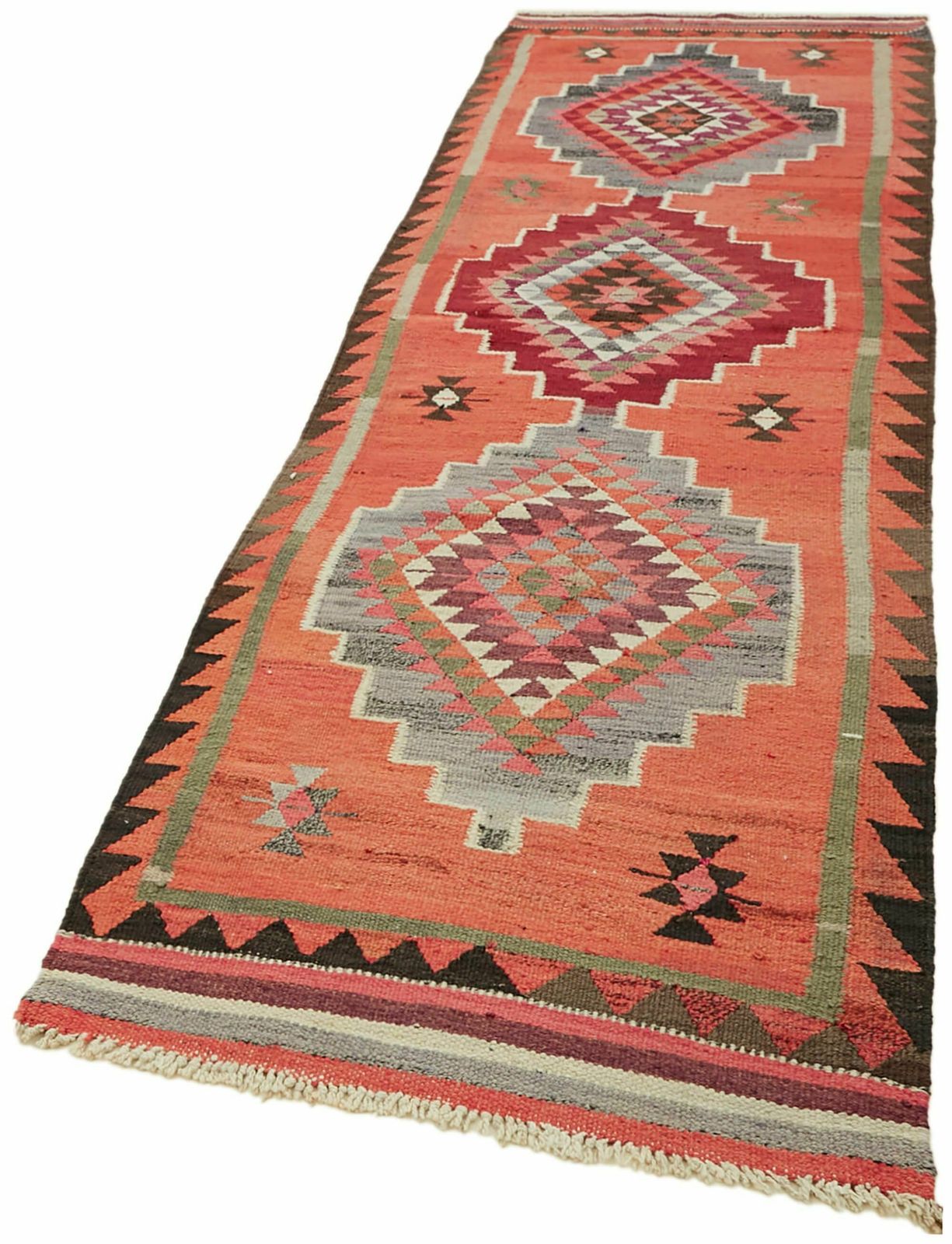3x10 Multicolor Boho Runner Kilim Rugs   42846 photo for sale