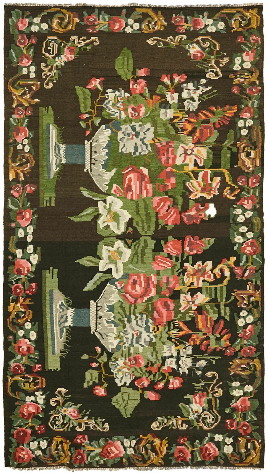 7x12 Multicolor Vintage Moldovan Kilim Rug