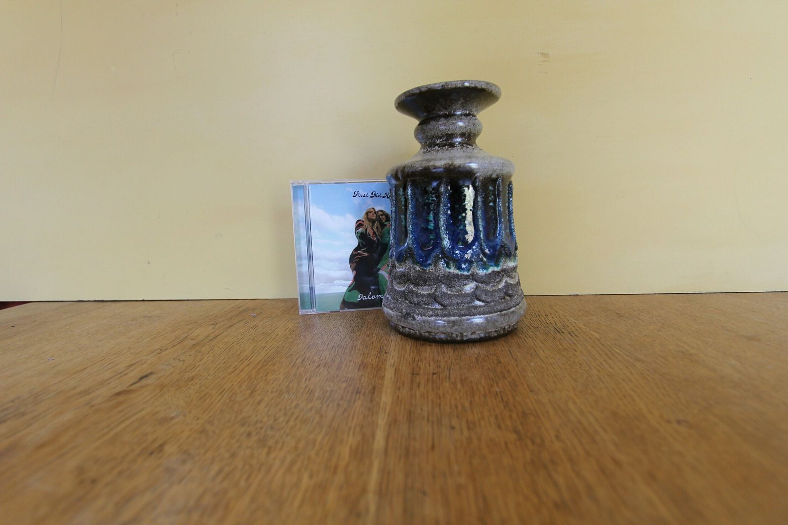 Striking 1960s Art Ceramic Fat Lava Vase By East German Pottery Strehla 18cm photo buy