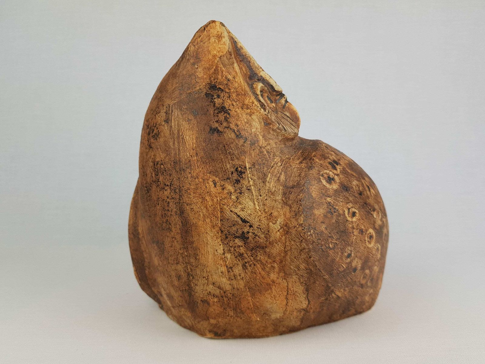 Vintage Gerhard Liebenthron Studio Art Pottery Owl Figure West Germany 1984 photo buy