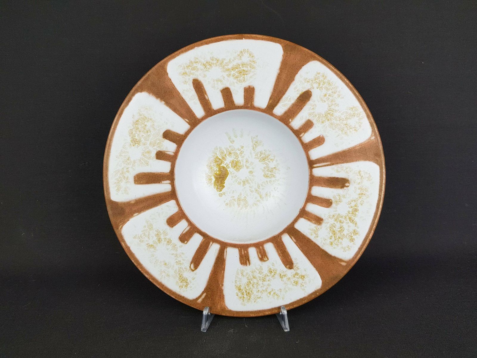Vintage Karlsruher Majolika Dish/ Bowl 296 By Eva Fritz Lindner West German Pottery 1970s