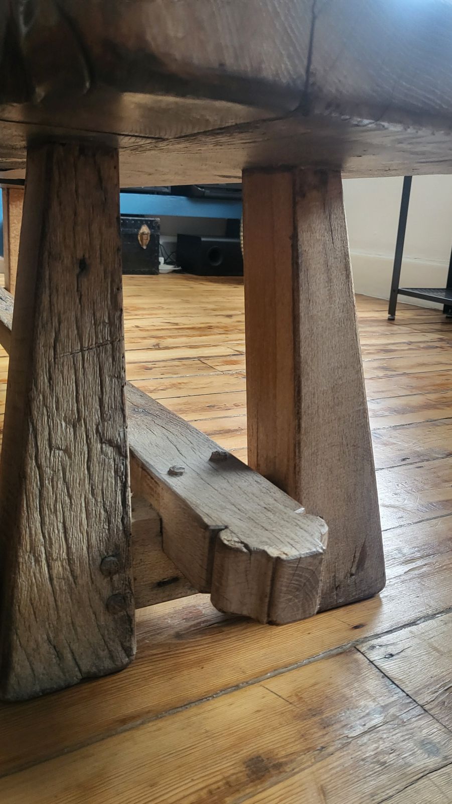 Large French Oak Farmhouse Dining Table And Benches photo buy