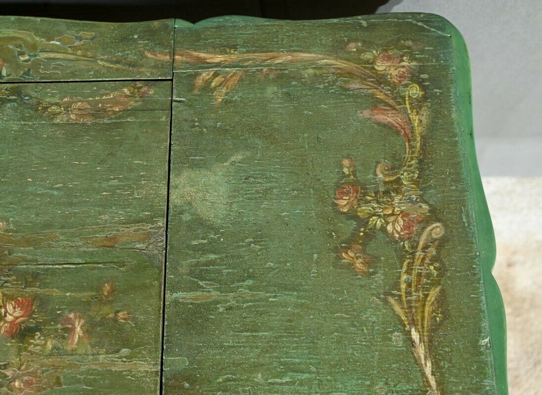 Furniture Small Painted Oak Dressing Table, Louis XV Style, Late 18th Century photo