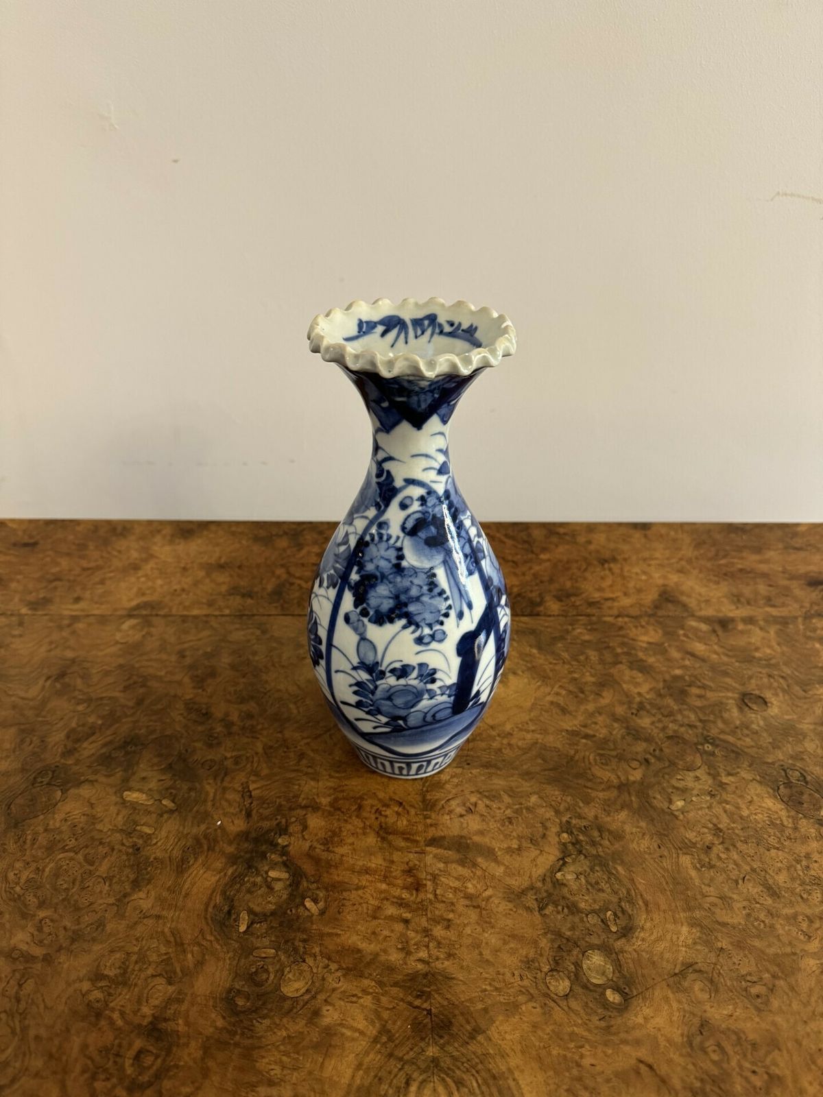 Charming Quality Antique Japanese Imari Blue And White Baluster Vase photo furniture