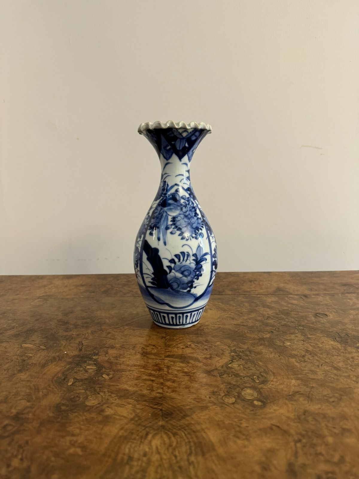 Charming Quality Antique Japanese Imari Blue And White Baluster Vase photo 325.0