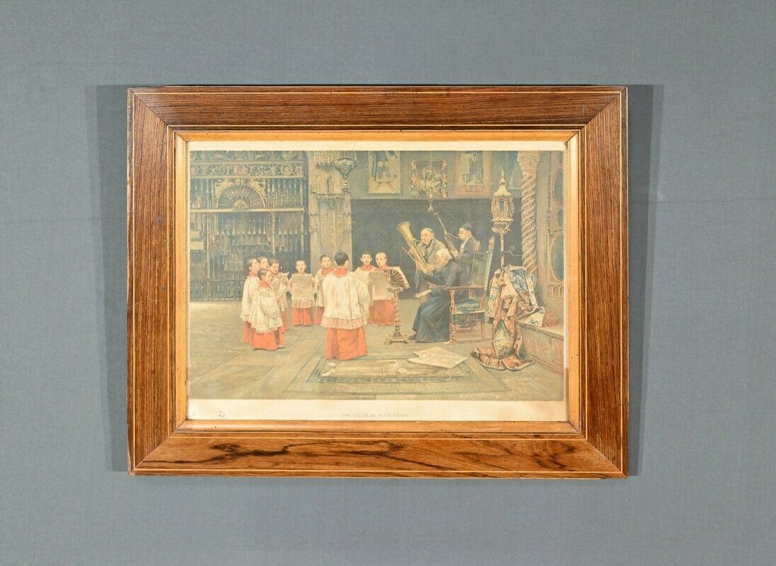 Print Titled “A Lesson In Full Singing” After J. Gallegos Y Arnosa – Early 20th Century