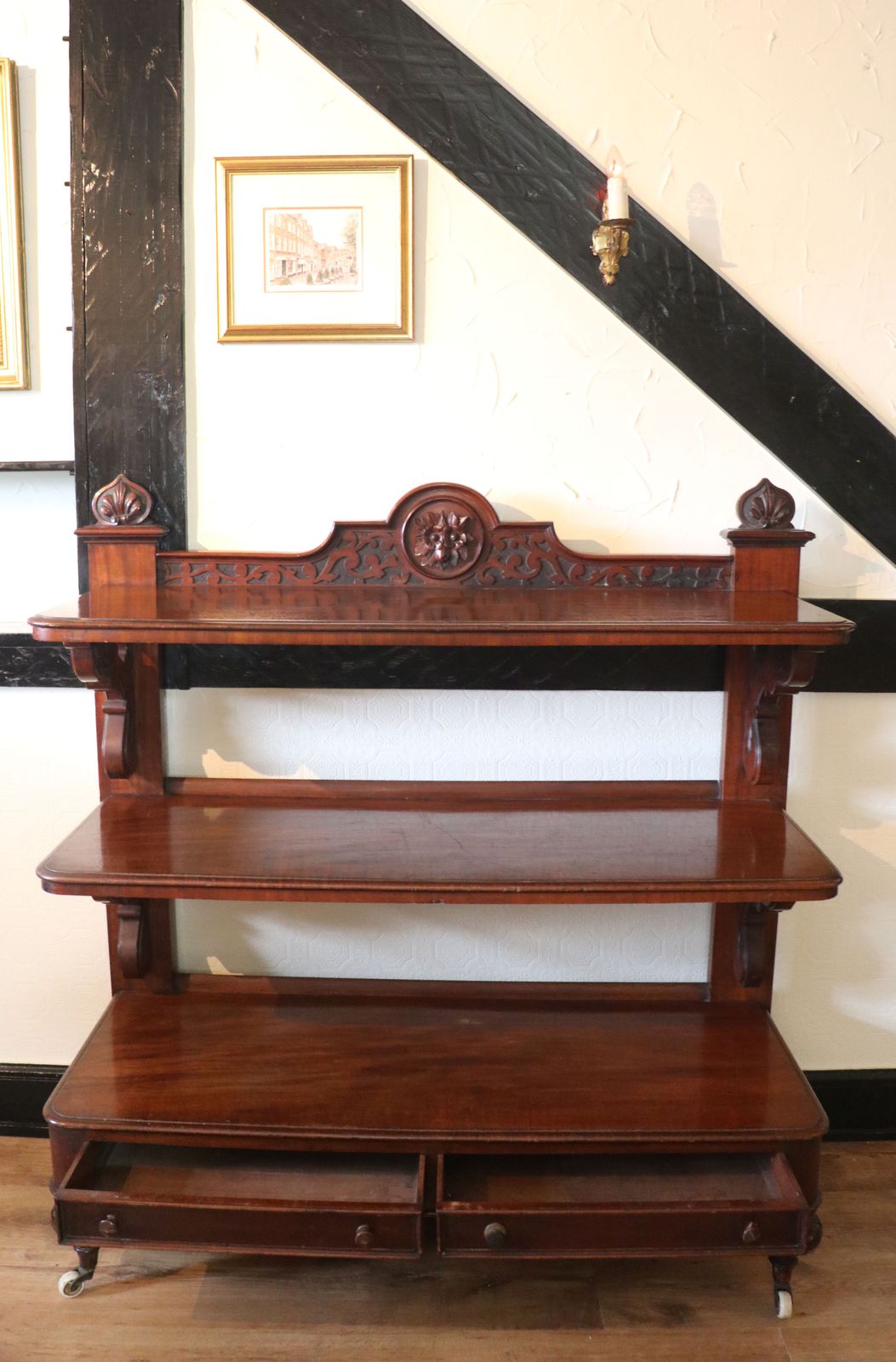 A Lovely Victorian Mahogany Buffet Or Dumb Waiter Shelf. photo Furniture