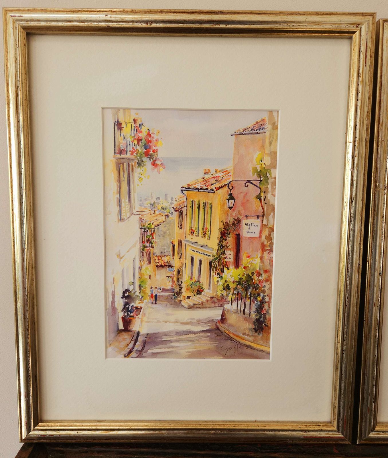Pretty Trio Of Original Watercolours Signed By Provençale Artist Cybèle photo furniture