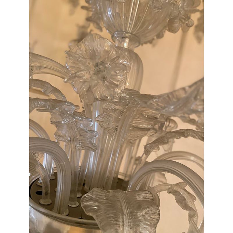 1970s Italian Style Murano Glass In Transparent Chandelier photo Lighting