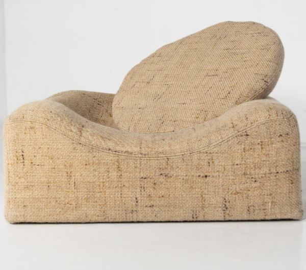 Furniture Mid Century Modern Low Armchair, Orignal Upholstery, 1960s photo