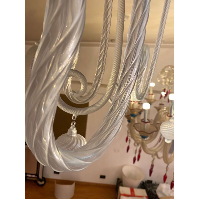 photo furniture 1970s Italian Style Murano Glass In Transparent Chandelier