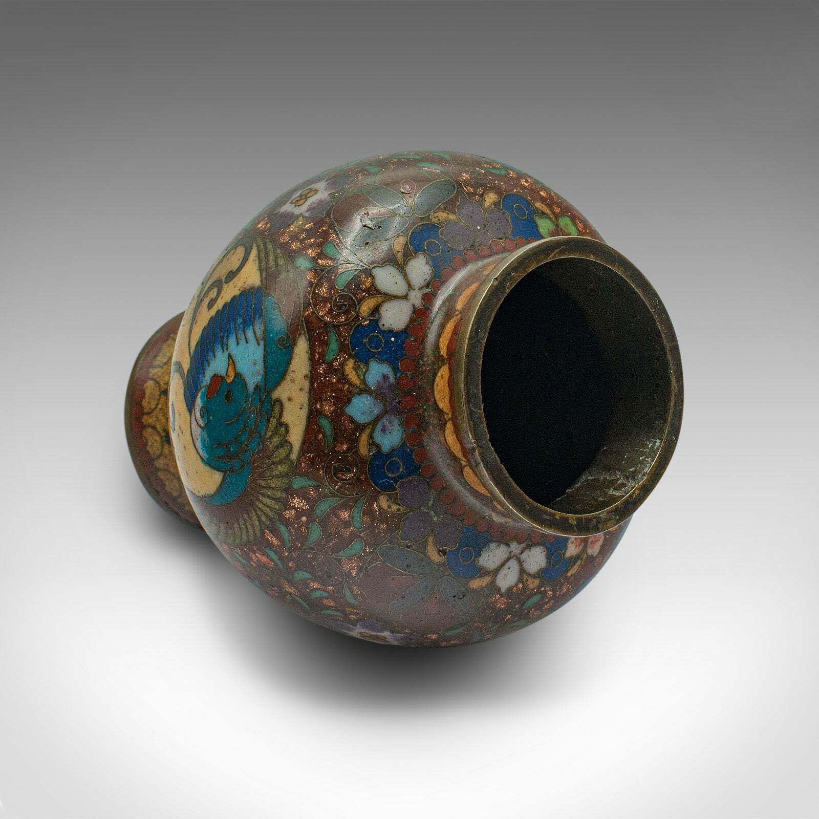 Small Vintage Posy Vase, Chinese, Cloisonne, Display Urn, Art Deco, Circa 1940 photo vinterior