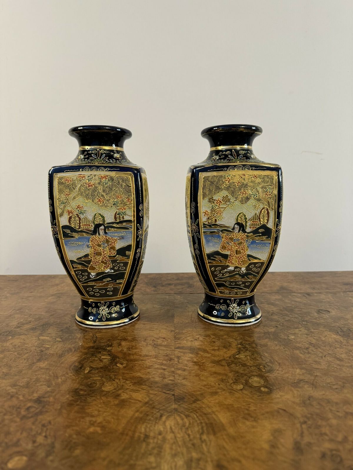 Outstanding Quality Pair Of Antique Japanese Satsuma Vases photo for sale