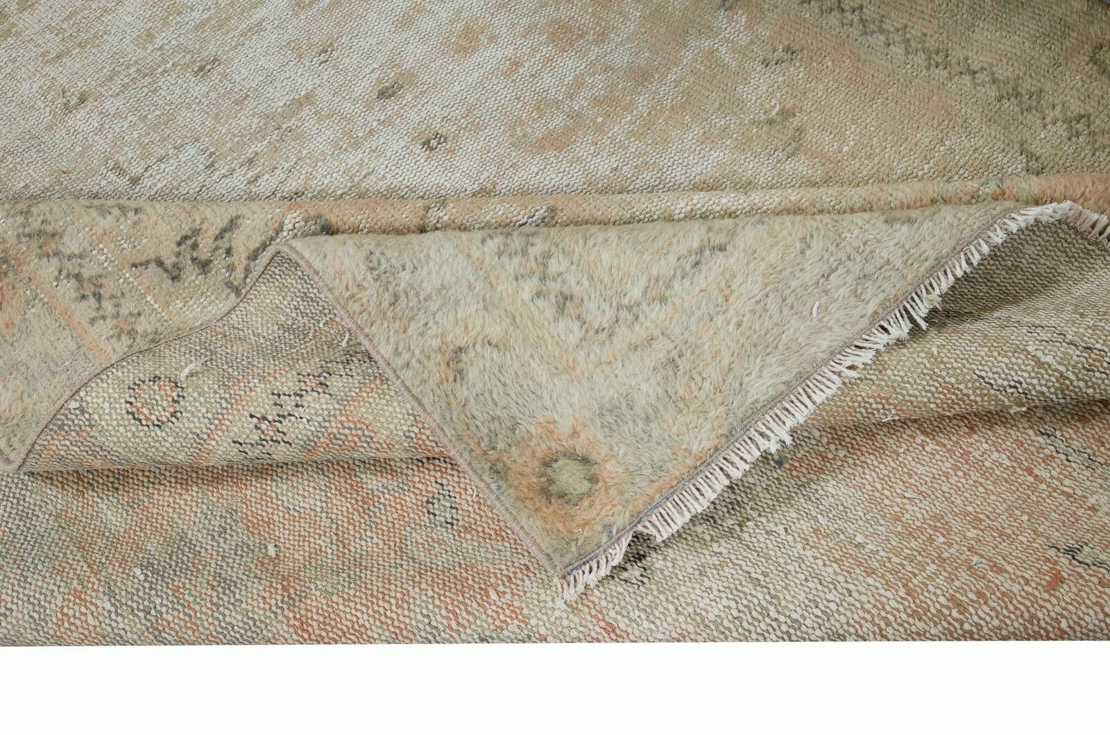 5.7x10 Ft Antique Washed Anatolian Oushak Hand Knotted Vintage Shabby Chic Rug photo for sale