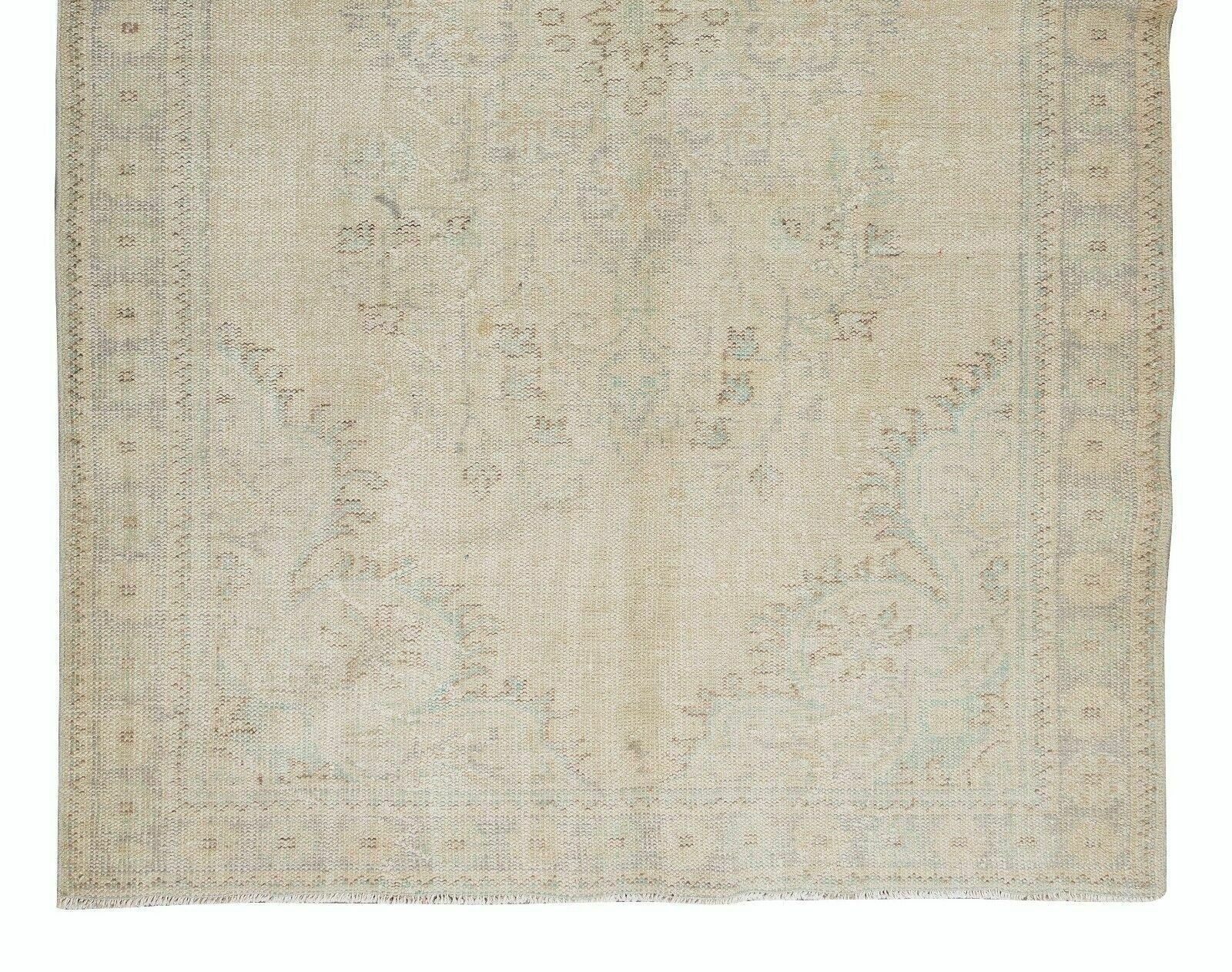 Sun Faded Vintage Handmade Anatolian Oushak Wool Area Rug photo 487.28