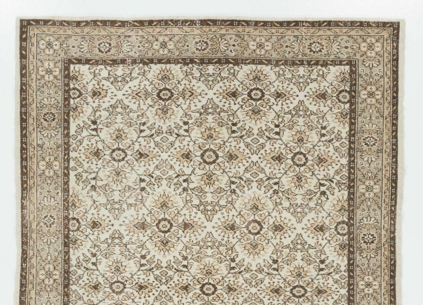 6.6x9.8 Ft Floral Patterned Handmade Vintage Central Anatolian Area Rug photo furniture