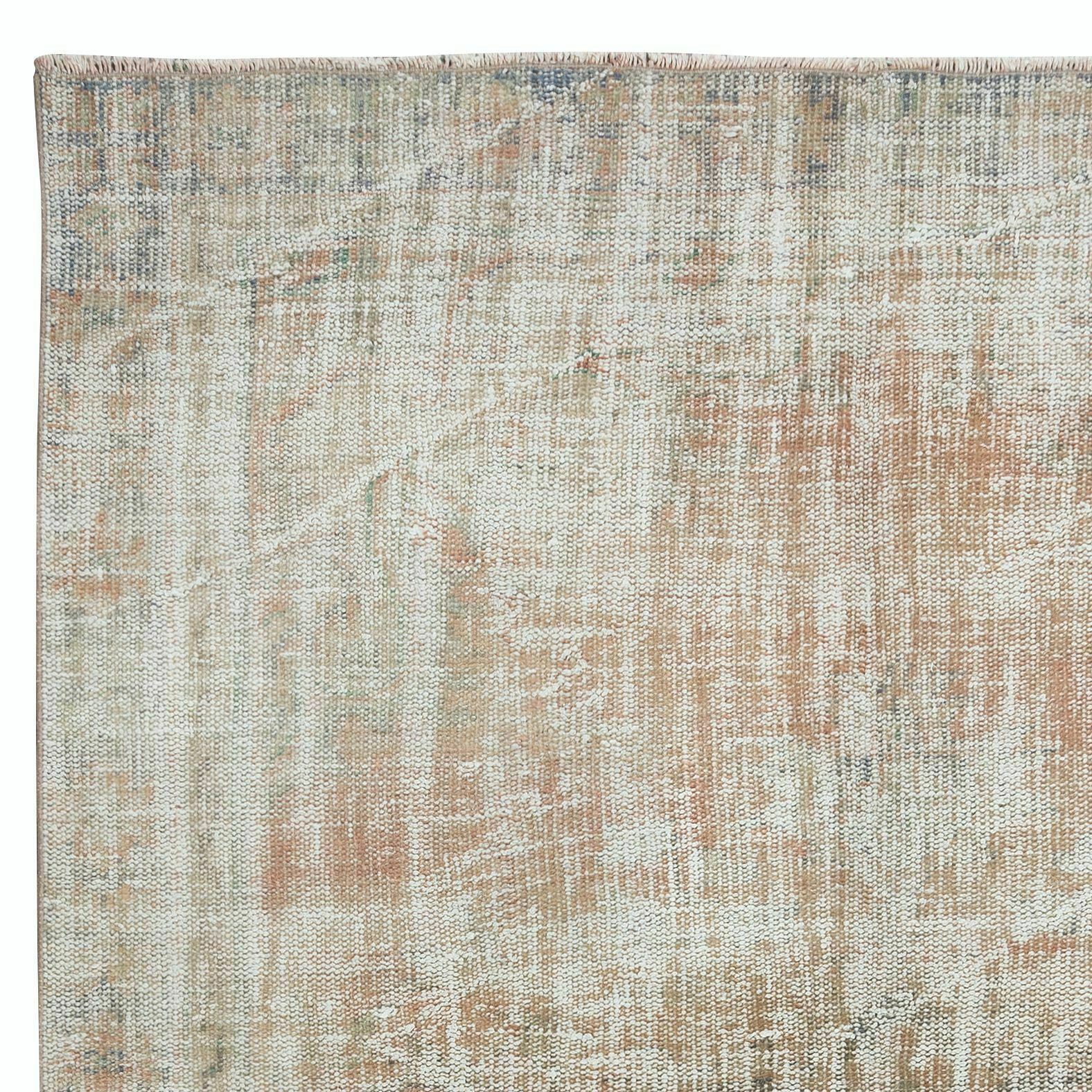 6.4x10 Ft Vintage Sun Faded Turkish Area Rug, Handmade Antique Washed Carpet photo Textiles