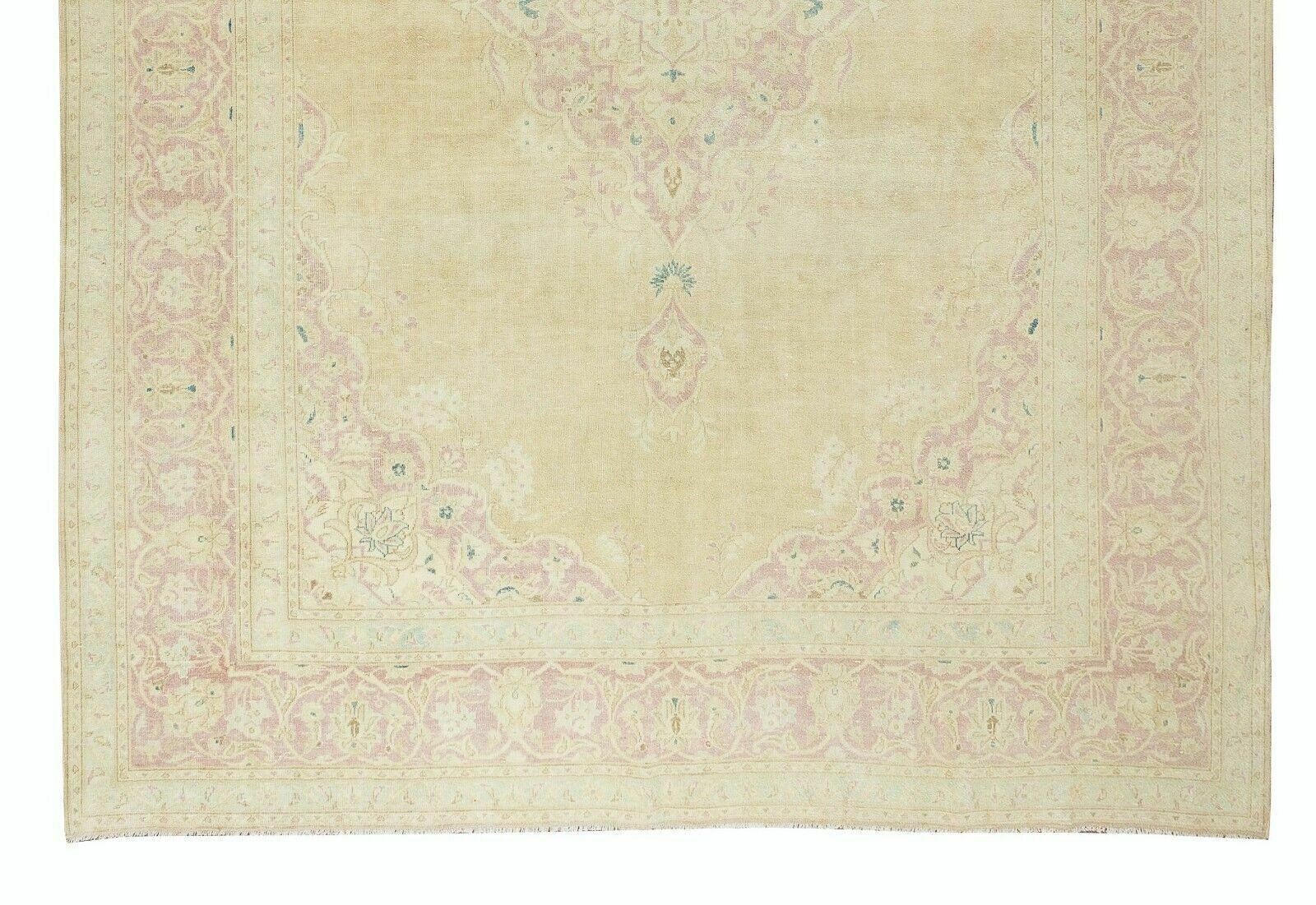 8x10.6 Ft Vintage Hand Knotted Turkish Oushak Rug, Antique Washed Wool Carpet photo 1965.0