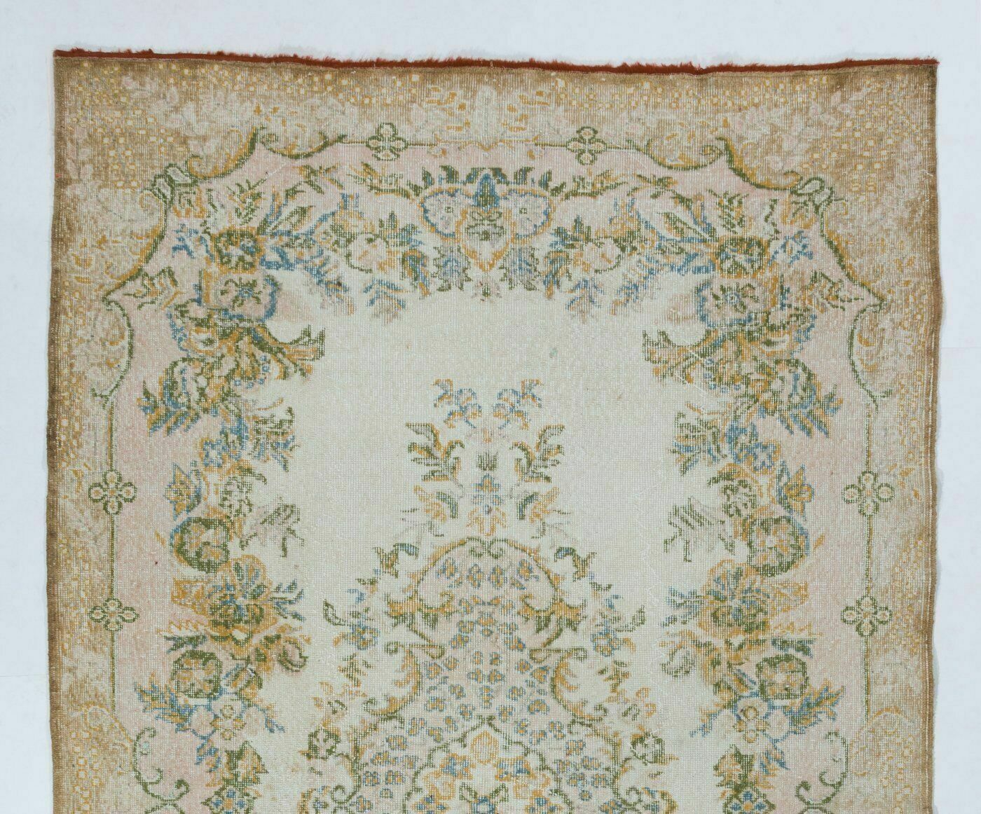 5.7x9.8 Ft Vintage Turkish Oushak Rug. Great For Modern Home & Office photo furniture