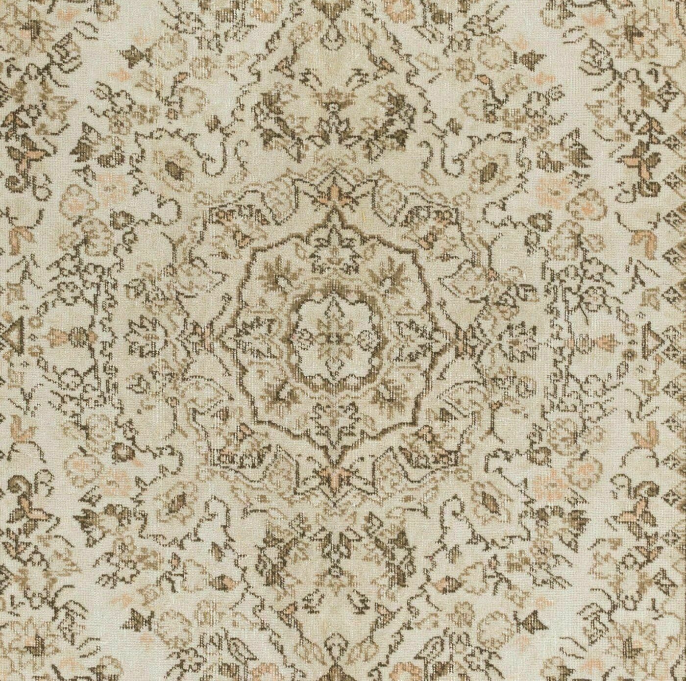 5.7x10 Ft Vintage Hand Knotted Floral Turkish Oushak Area Rug In Soft Colors photo Textiles