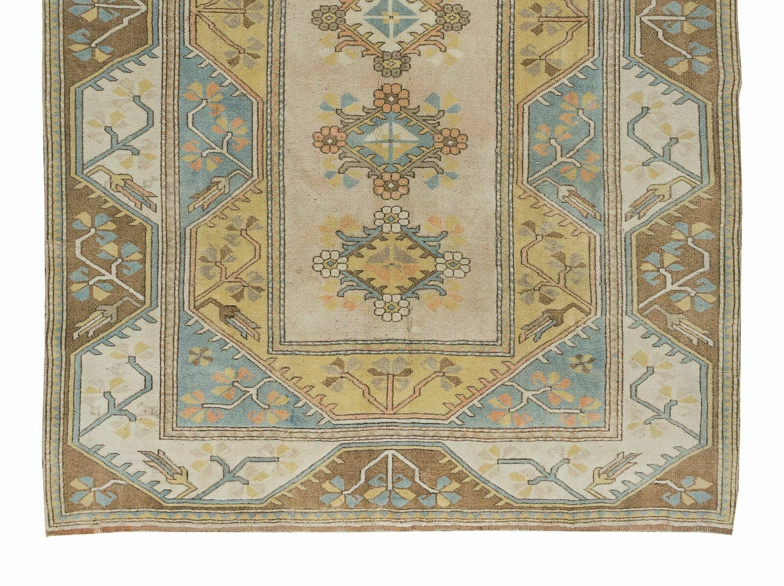 Turkish Milas Rug, Vintage Geometric Pattern Hand Knotted Wool Carpet photo 880.0