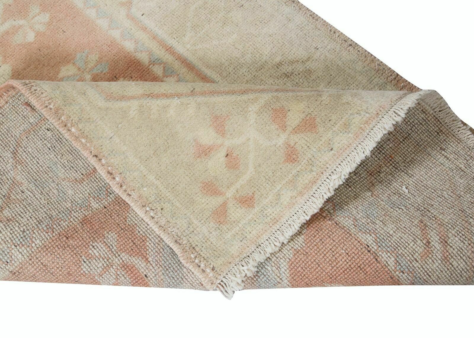 Faded Hand Knotted Turkish Milas Rug, Vintage Antique Washed Carpet photo for sale