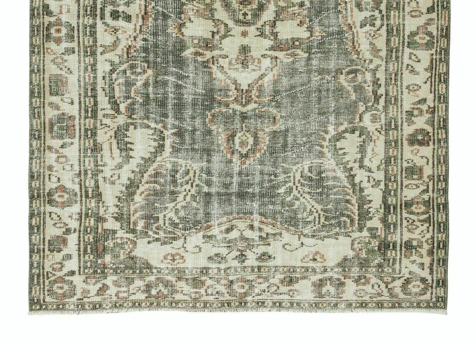 5.3x8.2 Ft Hand Knotted Turkish Oushak Rug, Vintage Wool Carpet photo 479.0