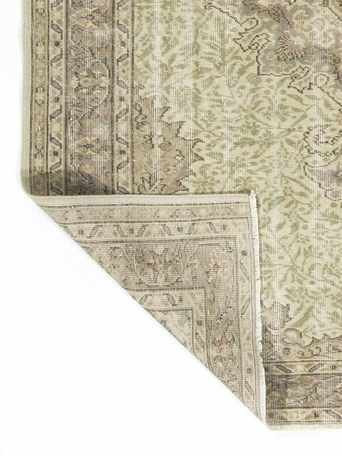 5.6x7.7 Ft Handmade Anatolian Oushak Wool Rug With Medallion Design photo Textiles