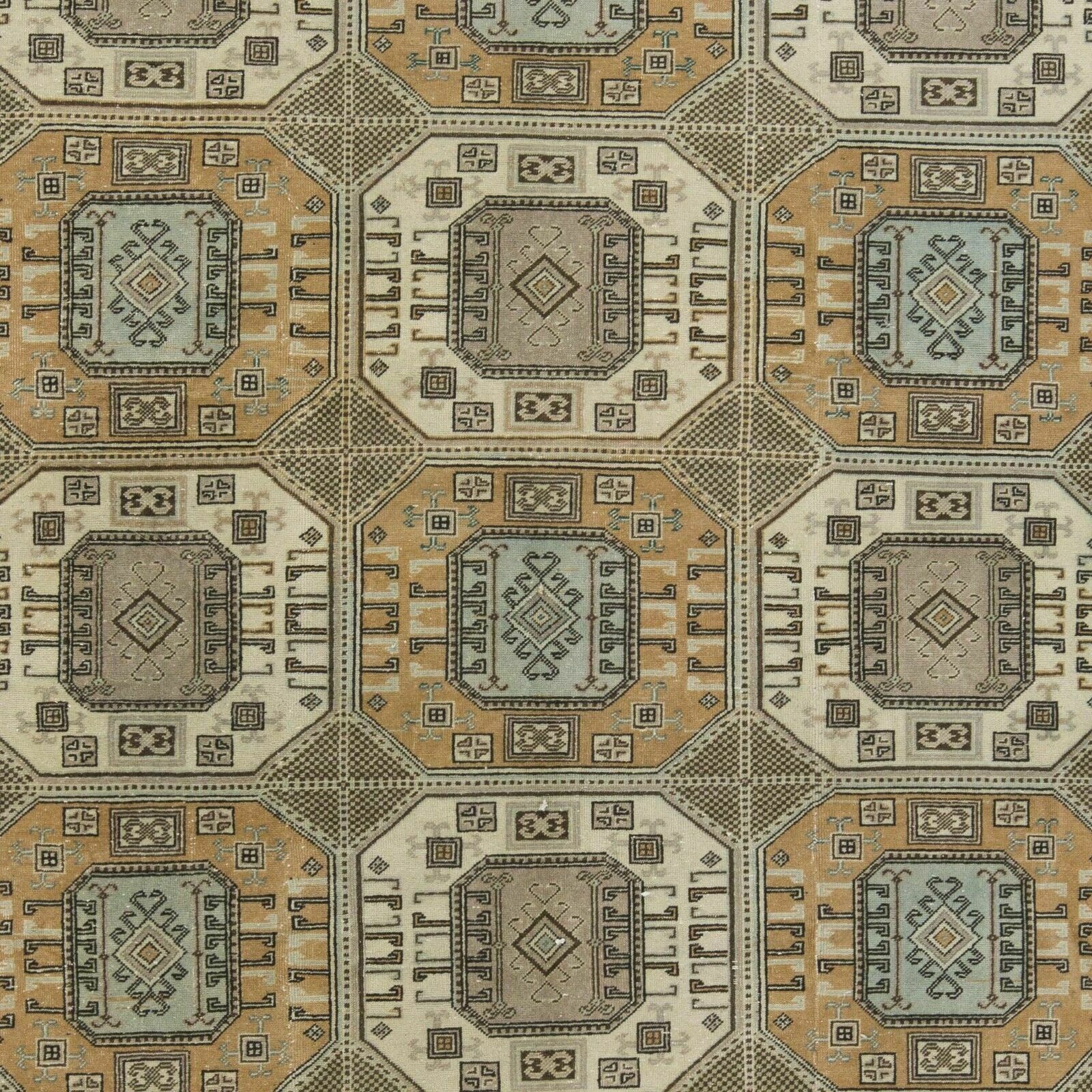 6.3x9.5 Ft Mid Century Turkish Kysari Area Rug, Handmade Wool Carpet photo 938.0