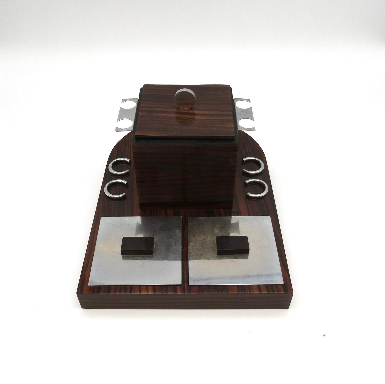 Rare Art Deco Rosewood Pipe Stand Holder Box France 1930 photo furniture