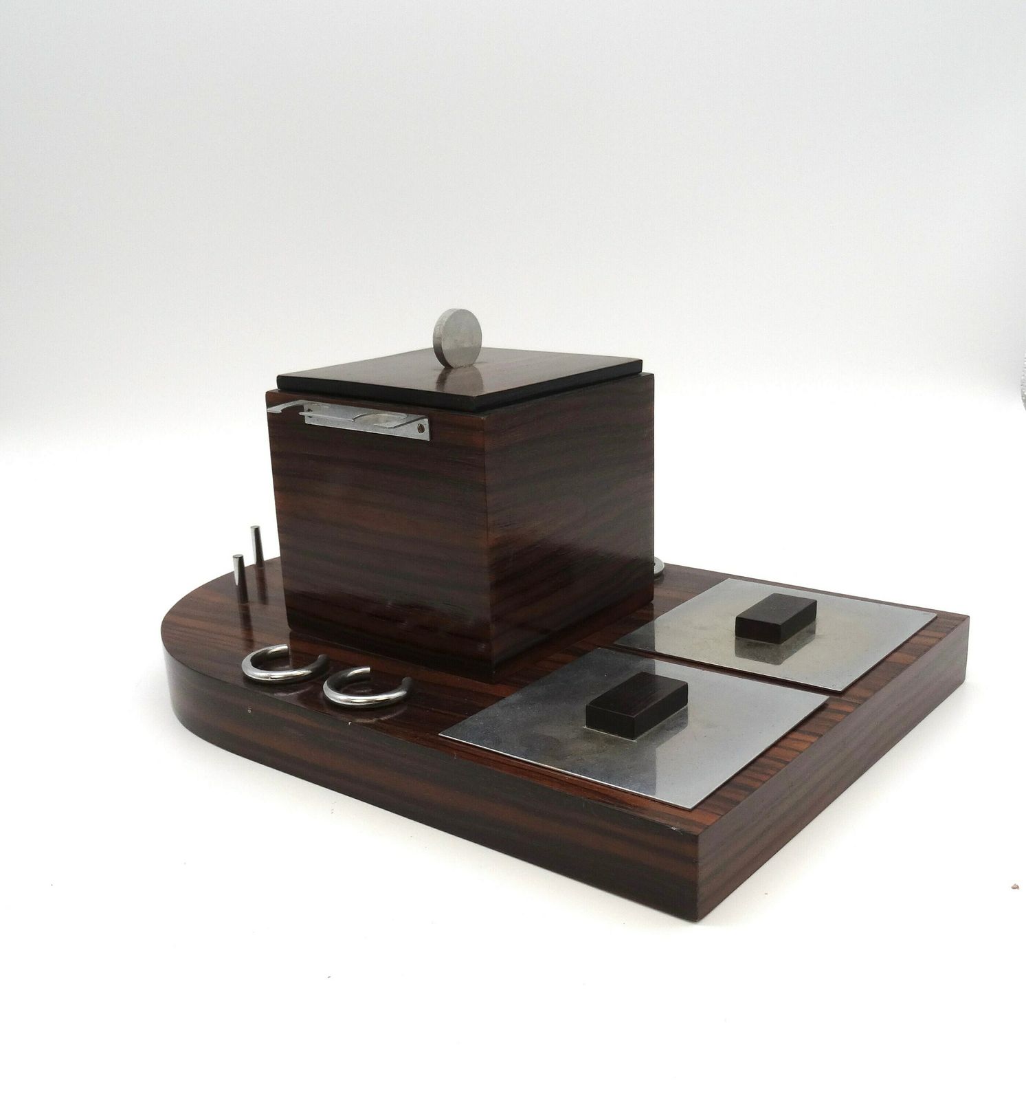 Rare Art Deco Rosewood Pipe Stand Holder Box France 1930 photo for sale