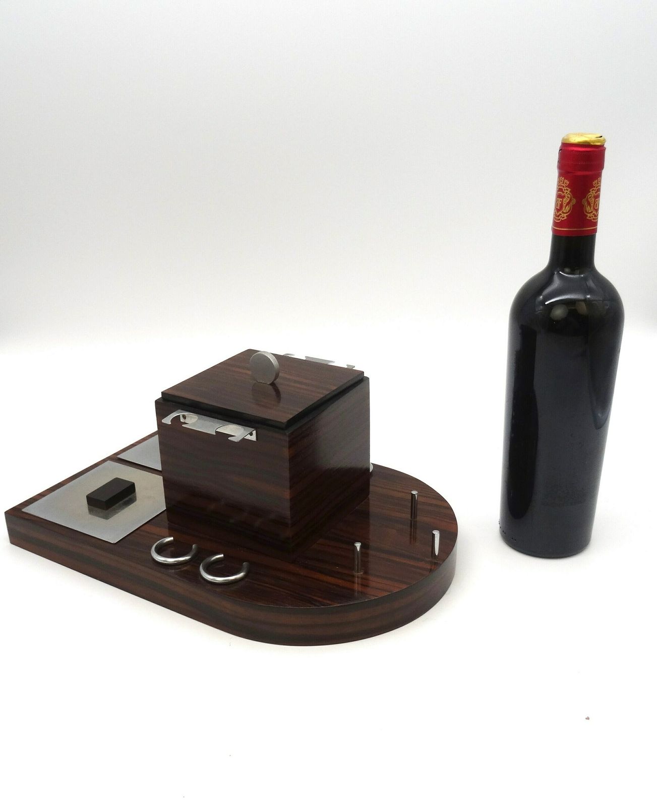 Rare Art Deco Rosewood Pipe Stand Holder Box France 1930 photo buy