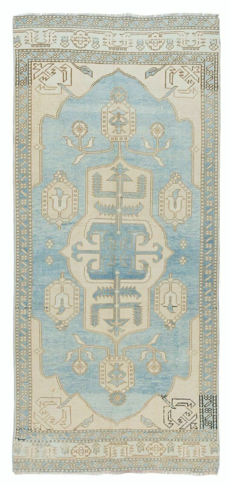 Vintage Hand Knotted Wool Rug From Turkey, Ca 1960