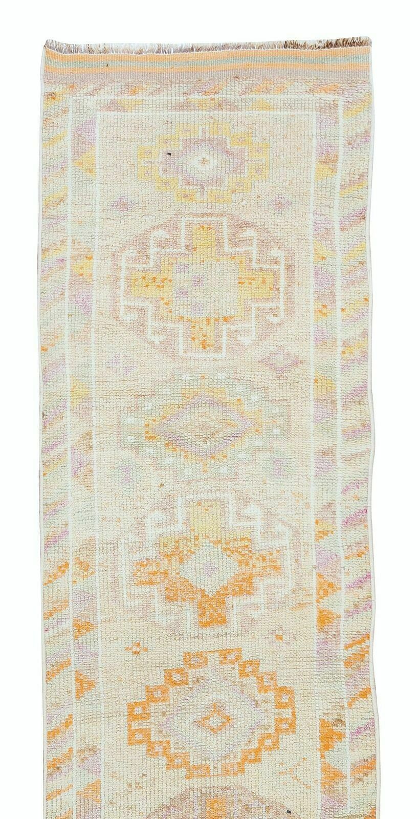 Midcentury Handmade Anatolian Wool Runner Rug, Narrow Hallway Carpet photo Textiles