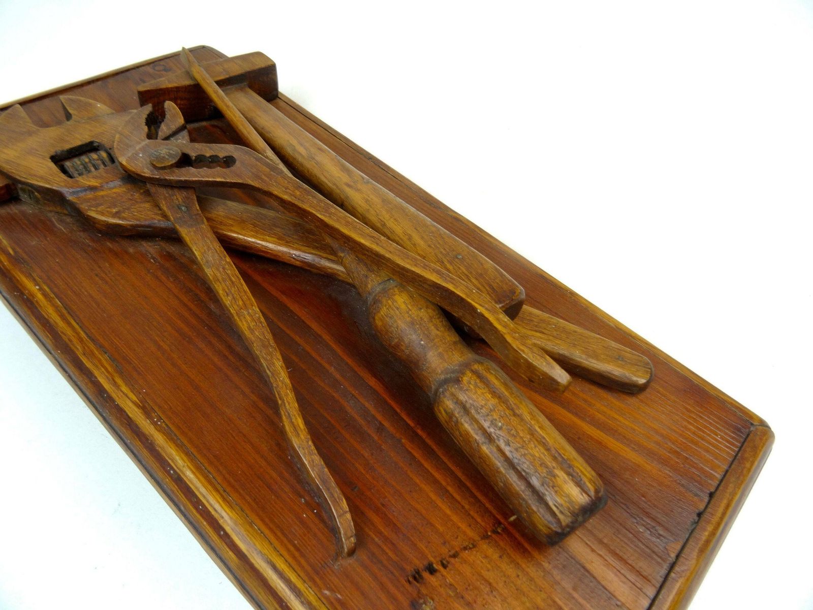 photo for sale Breathtaking Antique Wooden Hand Carved Art Deco Tools Wall Art Sculpture France 1920