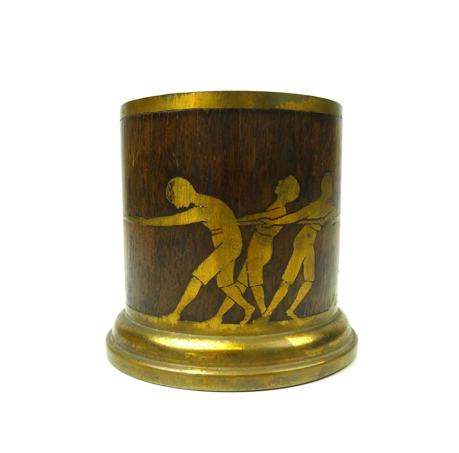 Rare Antique Art Nouveau Wine Bottle Holder By Erhard & Sons Tug Of War