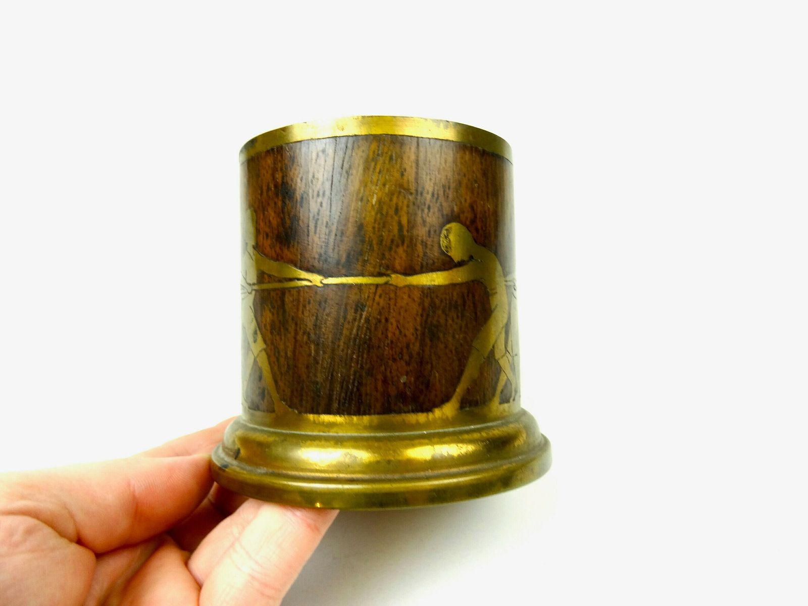 Rare Antique Art Nouveau Wine Bottle Holder By Erhard & Sons Tug Of War photo for sale
