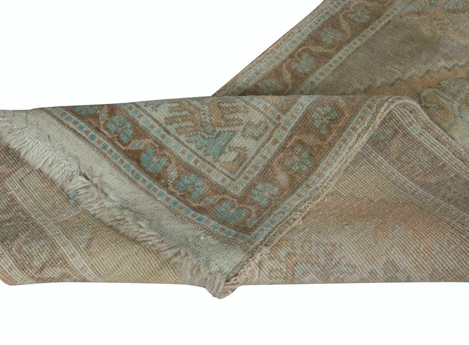 1.7x3.4 Ft Faded Vintage Oushak Accent Rug. Handmade Door Mat, Turkish Bath Mat photo for sale